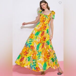 #152 Amazing Flying Tomato Tropical Maxi Dress